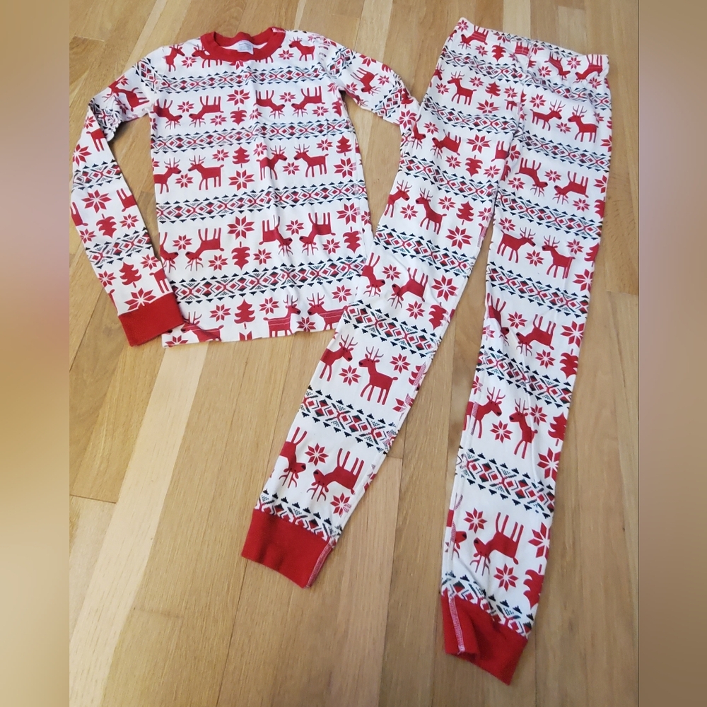 Hanna Andersson Organic Christmas Pajamas girls size 14